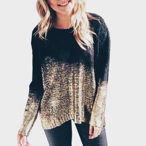 [bar iii] • [black and gold ombré sweater]